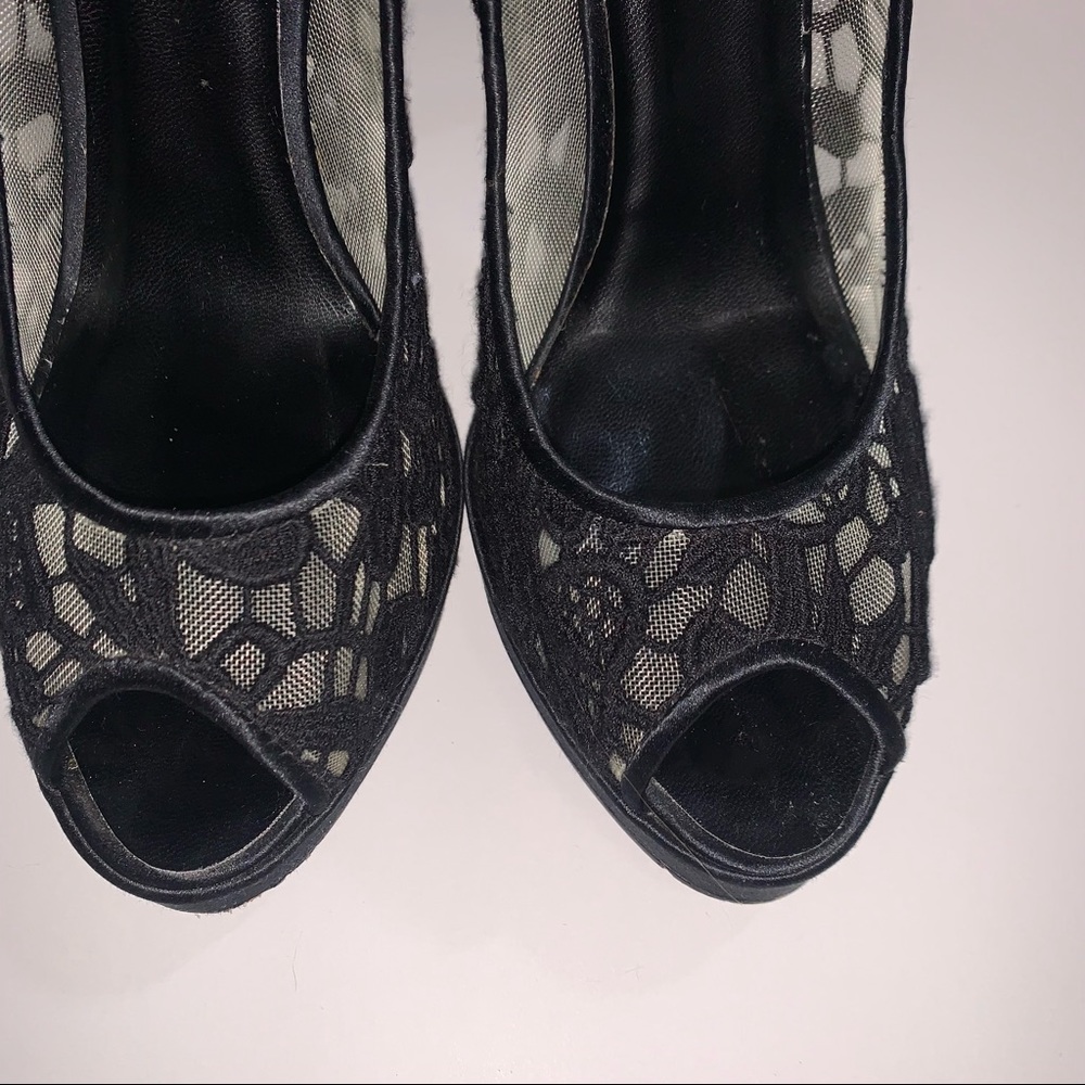 Joey Women’s Black Lace Heels - Picture 2 of 7